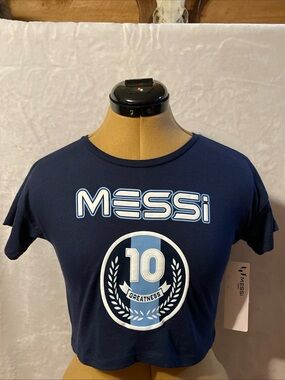 NWT MESSi Navy Graphic Crop Top XS 4-5